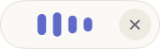 The mini dictation bar — a small capsule showing the voice waveform